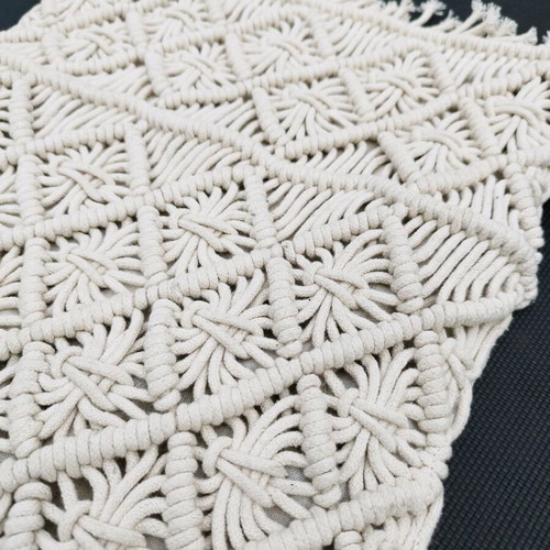 Cotton pillowcase with zipper macrame like new
