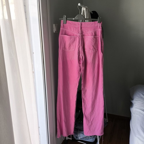 Zara pink wide leg jeans like new, size 38