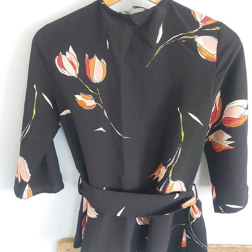 Zara women's wrap blouse new, size XS, black
