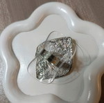 Adjustable ring like new, black and silver