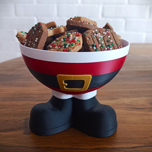 Christmas Feet Bowl new, with Santa and Elf 12cm diameter