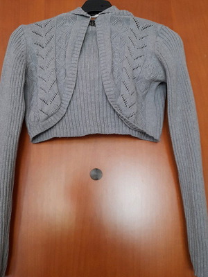 Μπολερό Zara με κουκούλα medium, πλεκτό, σαν καινούργιο, γκρι