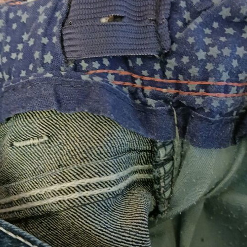 Elastic jeans size M like new, blue with adjustable waist