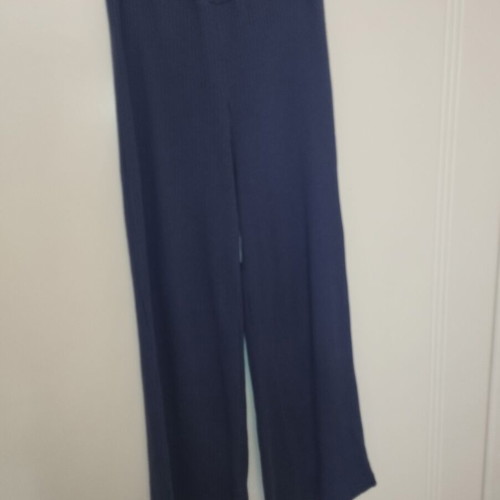 Rib tracksuit set like new, blue, size 14 with crop top and wide pants