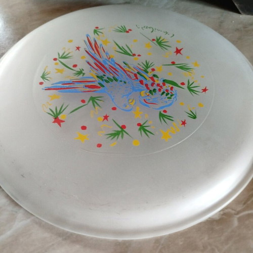 Lumidis collectible plate with 5 shot glasses like new