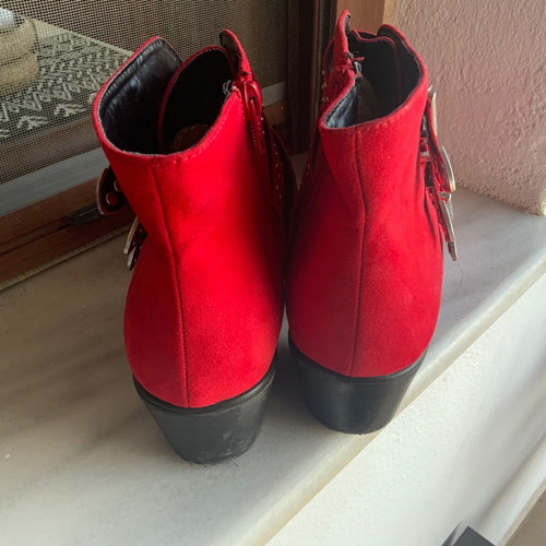 Suede ankle boots red used size 41 Miss Selfridge