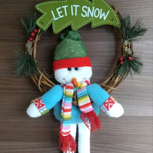 Door wreath with snowman new