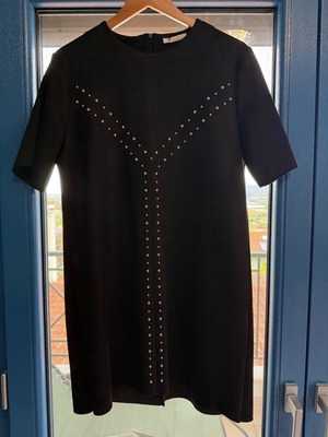 Zara dress new, black with suede look and studs, size L