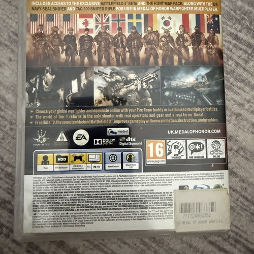 Medal of Honor Warfighter PS3 game used, good condition