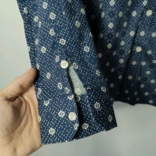 Men's long-sleeve shirt XXL like new, blue with geometric pattern