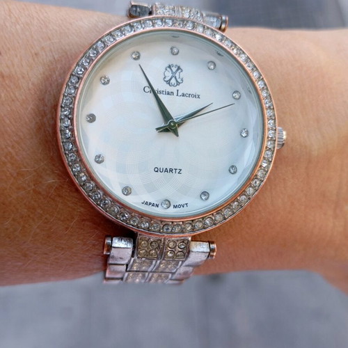 Christian Lacroix women's watch used, silver quartz