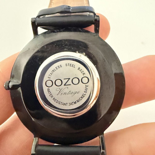 Oozoo Black Steel Vintage Watch Men like new