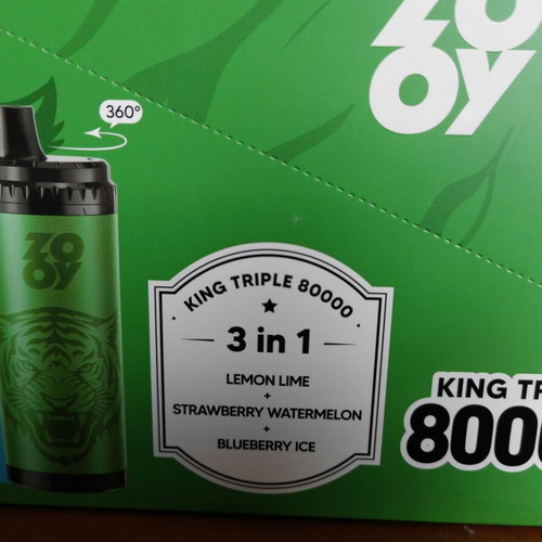 Vape 80.000 Zooy King new with triple flavor and rotating mouthpiece