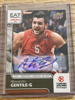 Κάρτα Alessandro Gentile Armani Milano Upper Deck Euroleague 2016-17 καινούργια
