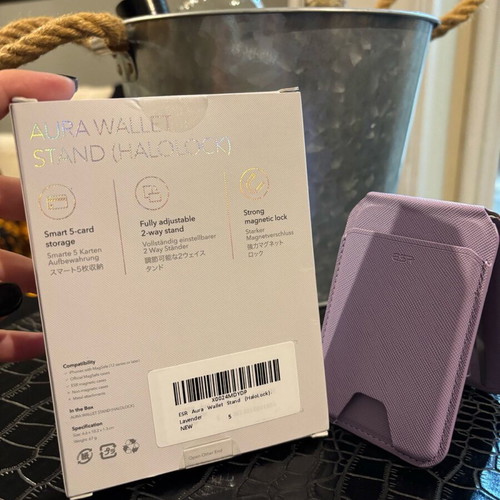 ESR magnetic card holder and iPhone phone stand new lilac