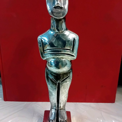 Cycladic figurine Silvero with gold leaf like new