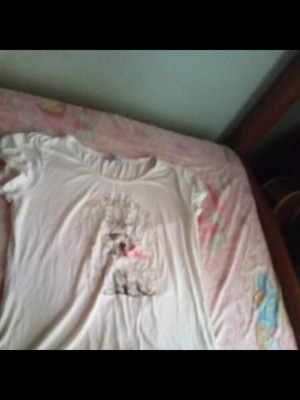 White short-sleeve blouse used, size XXL