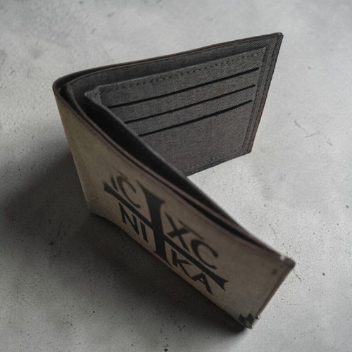 Wallet with Christogram fabric, new, gray