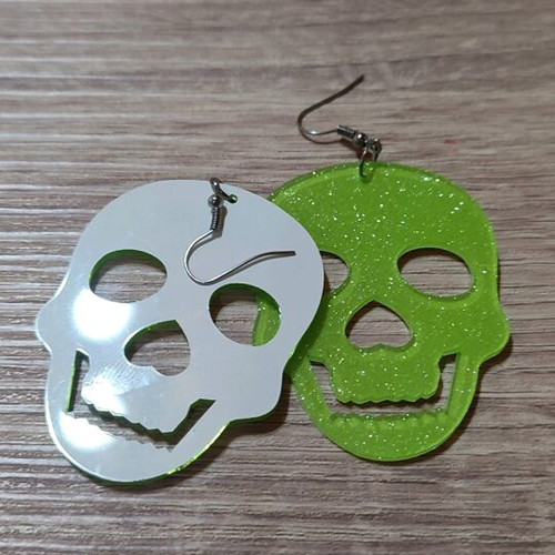 Lime dangle earrings new with glitter