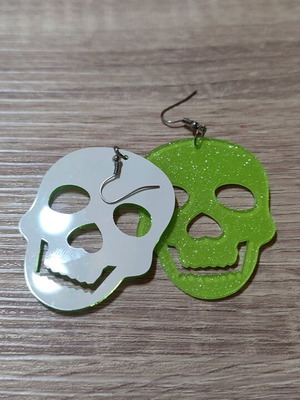 Lime dangle earrings new with glitter