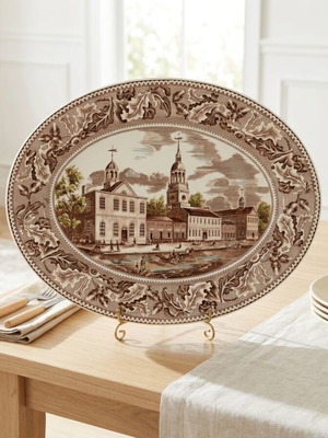 Johnson Bros England Historic America vintage οβάλ πιατέλα σερβιρίσματος