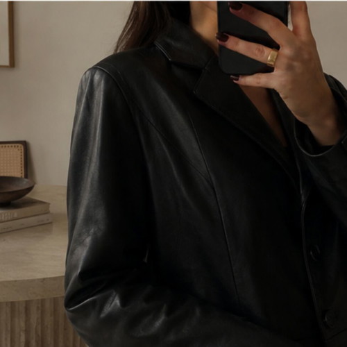 Prince Leather women's leather jacket, genuine black leather