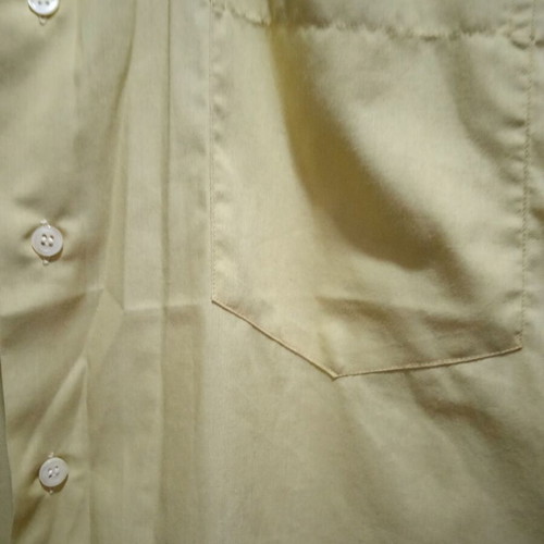 Cotton men's shirt long sleeve size L like new mocha mustard color