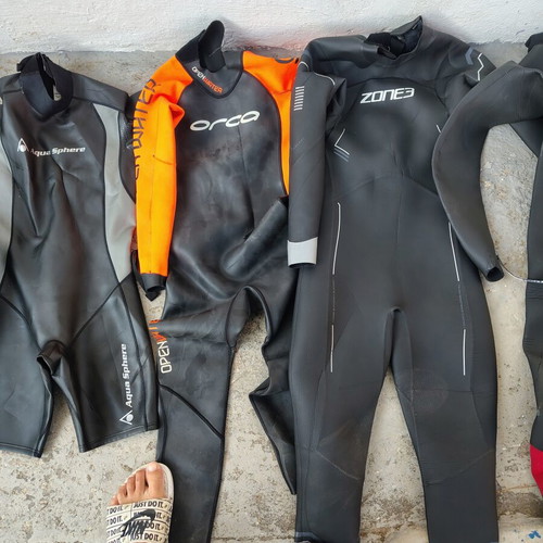 Orca and Zone3 wetsuits, diving gear set with Mares accessories