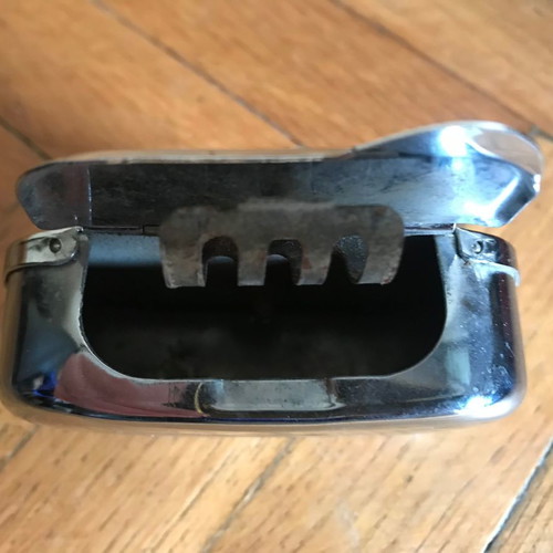 Metal car ashtray used with magnets, retro vintage style