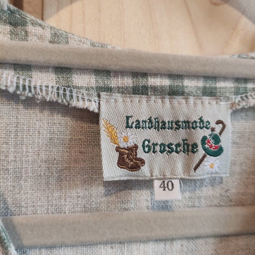 Landhausmode Grosche vintage linen checked vest size 40