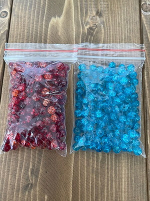 Glass crackle beads like new, pack of 2 bags