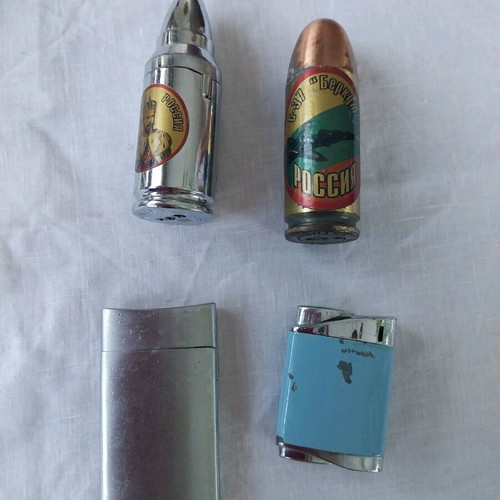 Vintage gas refillable lighters used, pack of 4
