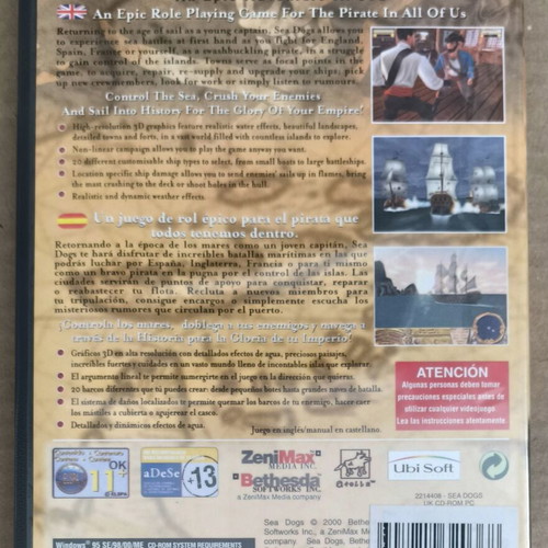 Sea Dogs PC CD-ROM game like new, an epic adventure at sea