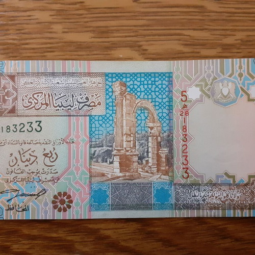 Libya 1/4 Dinar 2002 banknote new