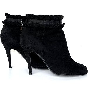 SERGIO ROSSI Ankle Boots - Mαύρα Σουέντ Μποτάκια - Size 39
