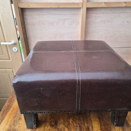 Leather stool used with minor scratches and dents