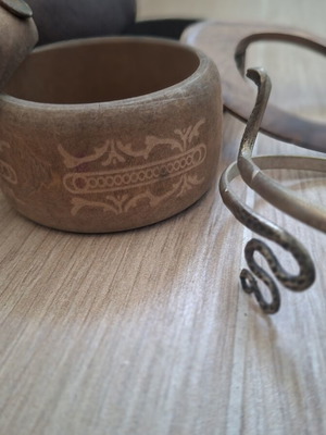 Wooden bracelets, brown