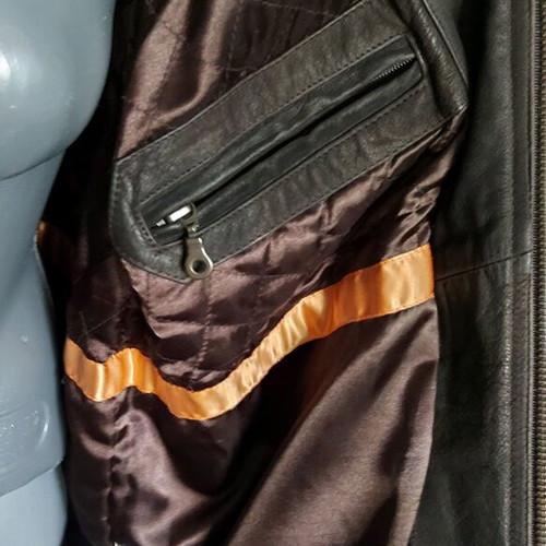 Unisex suede jacket used, brown, with lining and padding