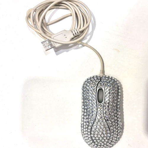 Computer mouse with rhinestones used, usb