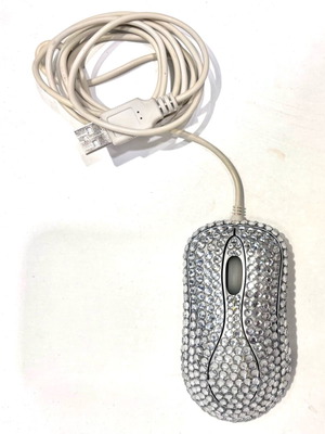 Computer mouse with rhinestones used, usb