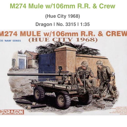 M274 Mule w/106mm R.R. & Crew model kit new