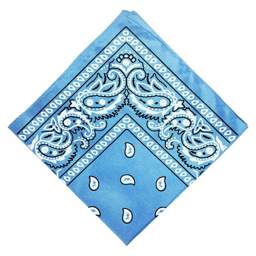 Bandana hip hop scarf light blue cotton 55x55 cm new