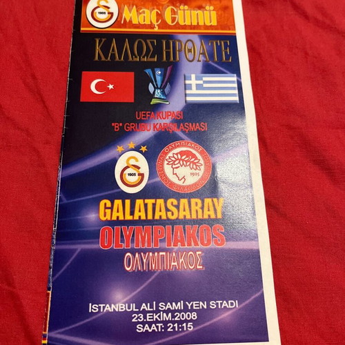 Πρόγραμμα αγώνα Γαλατάσαραϊ Ολυμπιακός μεταχειρισμένο 2008