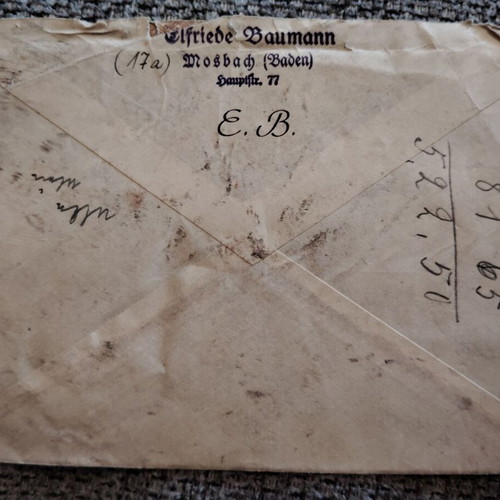 Letter Germany Allied Occupation 1946 Mosbach Baden new