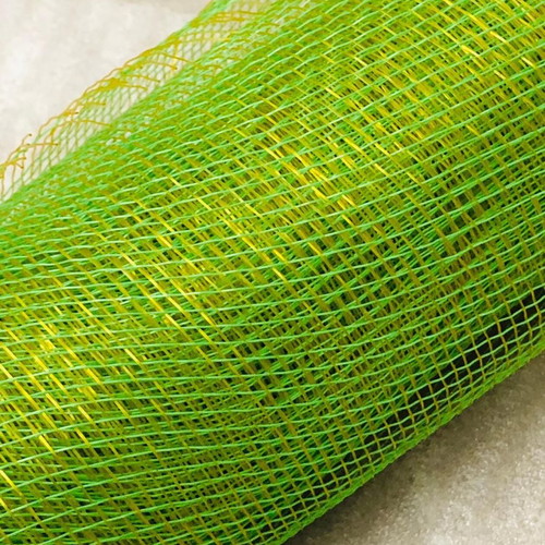 Decorative net 4 meters long, green/gold, plastic
