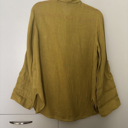 Linen shirt Massimo Dutti like new, mustard olive tone, size M