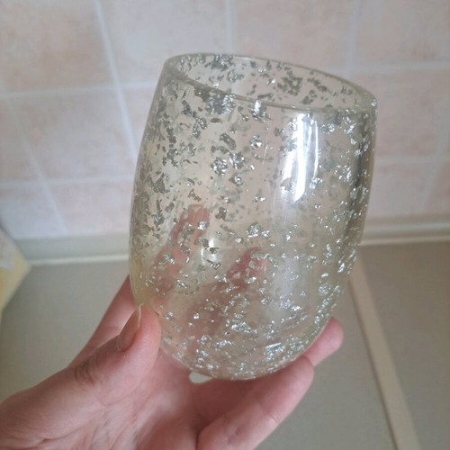 Decorative glass like new plexiglass with silver patterns
