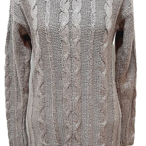 Vintage hand-knitted dress beige wool blend size M like new