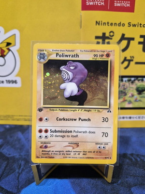 Pokemon Poliwrath Card 9/75 Holo Rare Neo Discovery 1st Edition like new