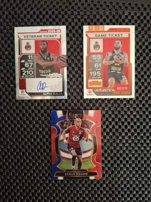 EuroLeague Panini Prizm Cards Mike James Alpha Diallo Ethan Mbappe like new